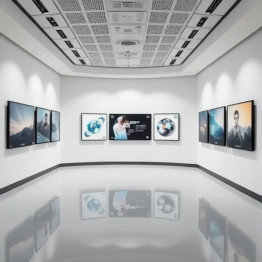 Complex digital interface with flowing data visualizations